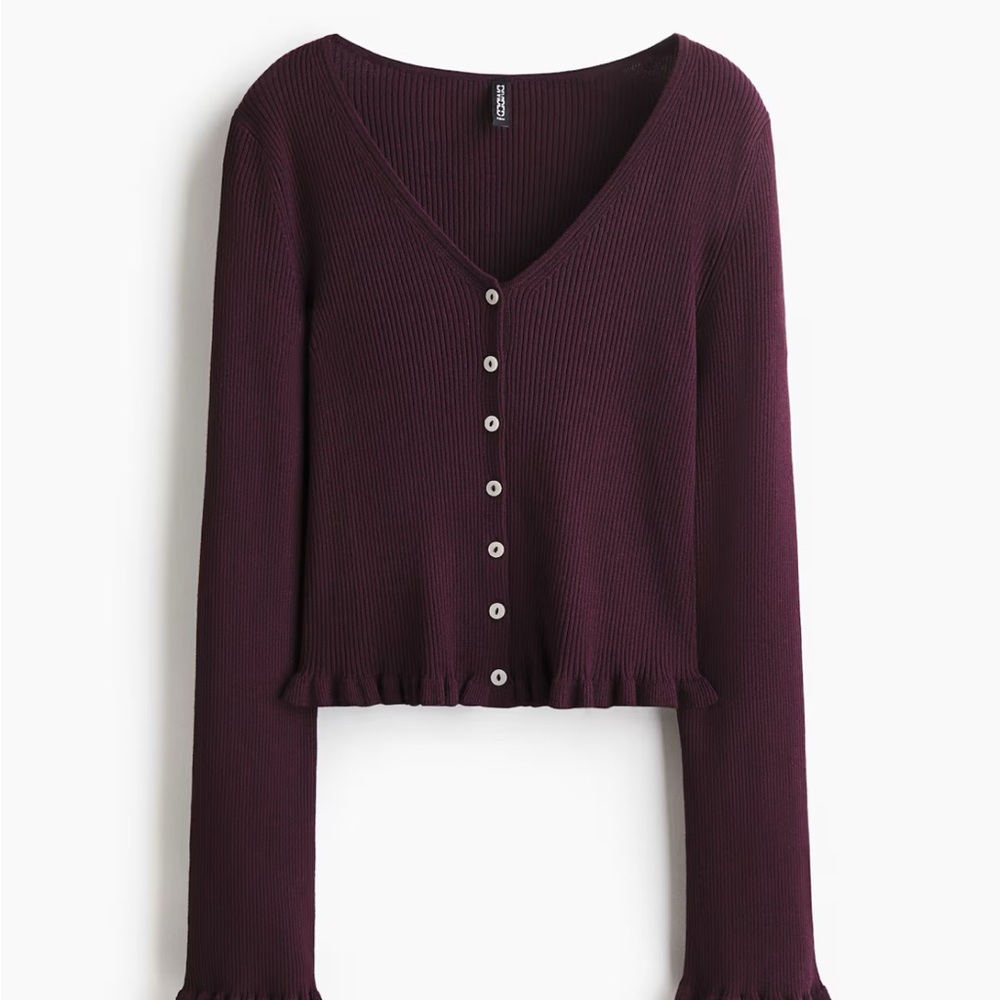 Ruffle Trim Cardigan